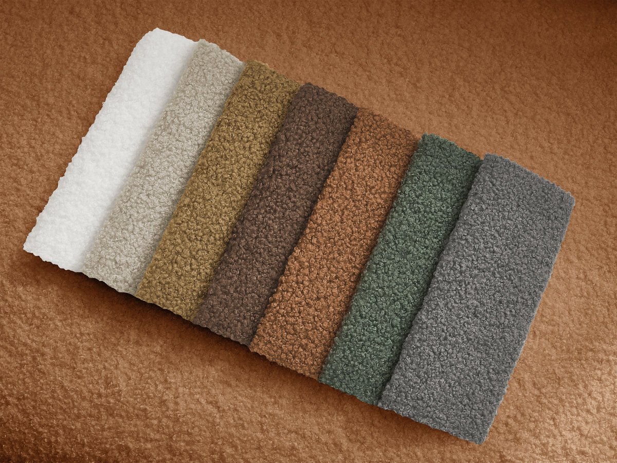 Canapé droit convertible KENAN ouverture express tissu bouclette