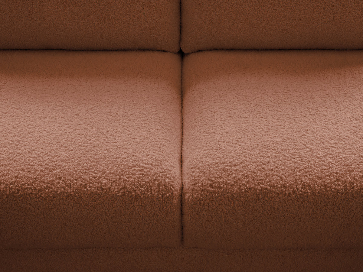 Canapé droit convertible KENAN ouverture express tissu bouclette