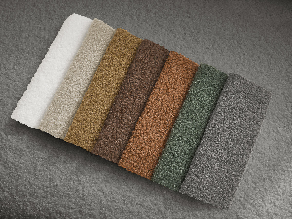 Canapé droit convertible KENAN ouverture express tissu bouclette