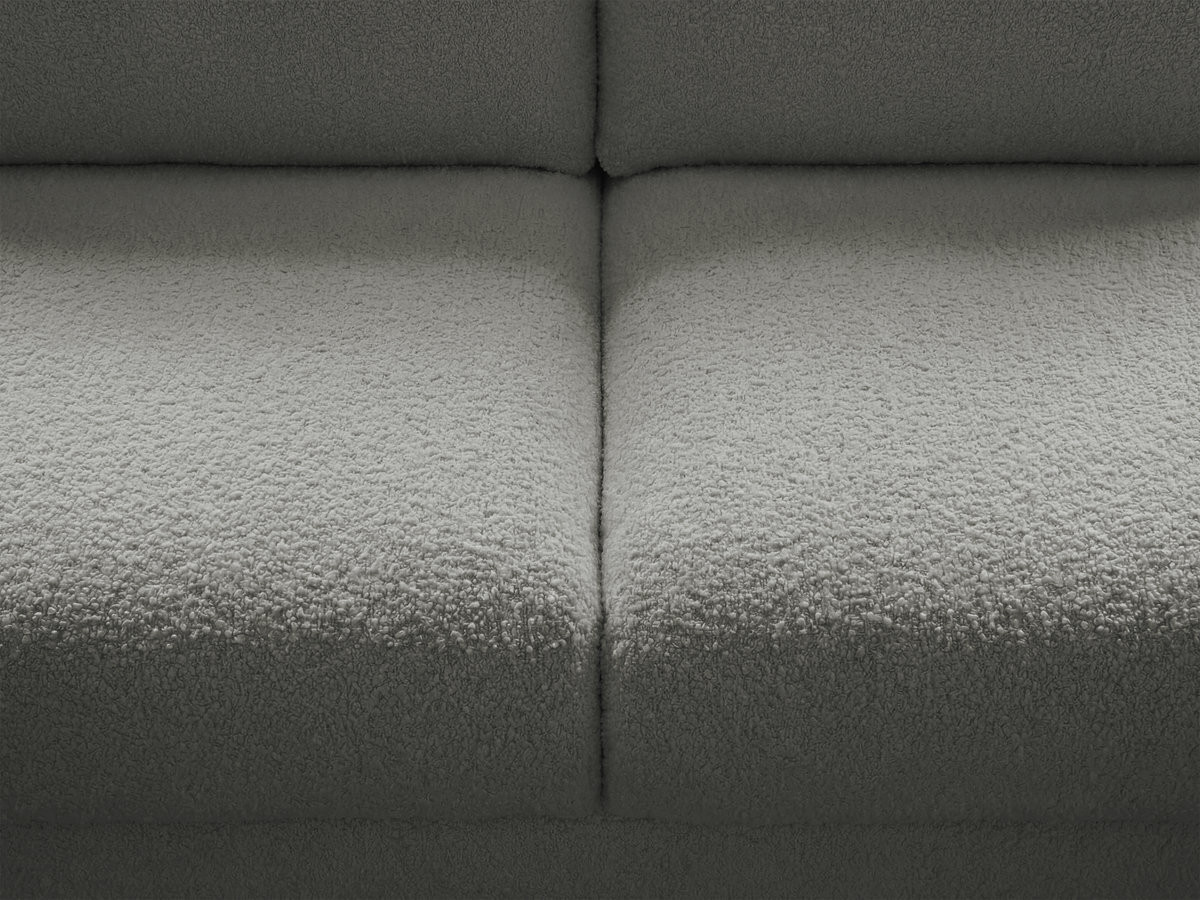 Canapé droit convertible KENAN ouverture express tissu bouclette