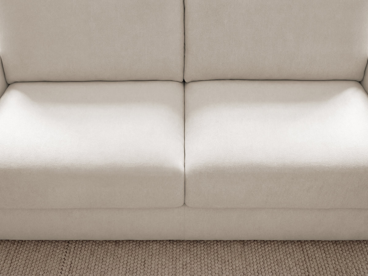 Canapé droit convertible KENAN ouverture express tissu lisse