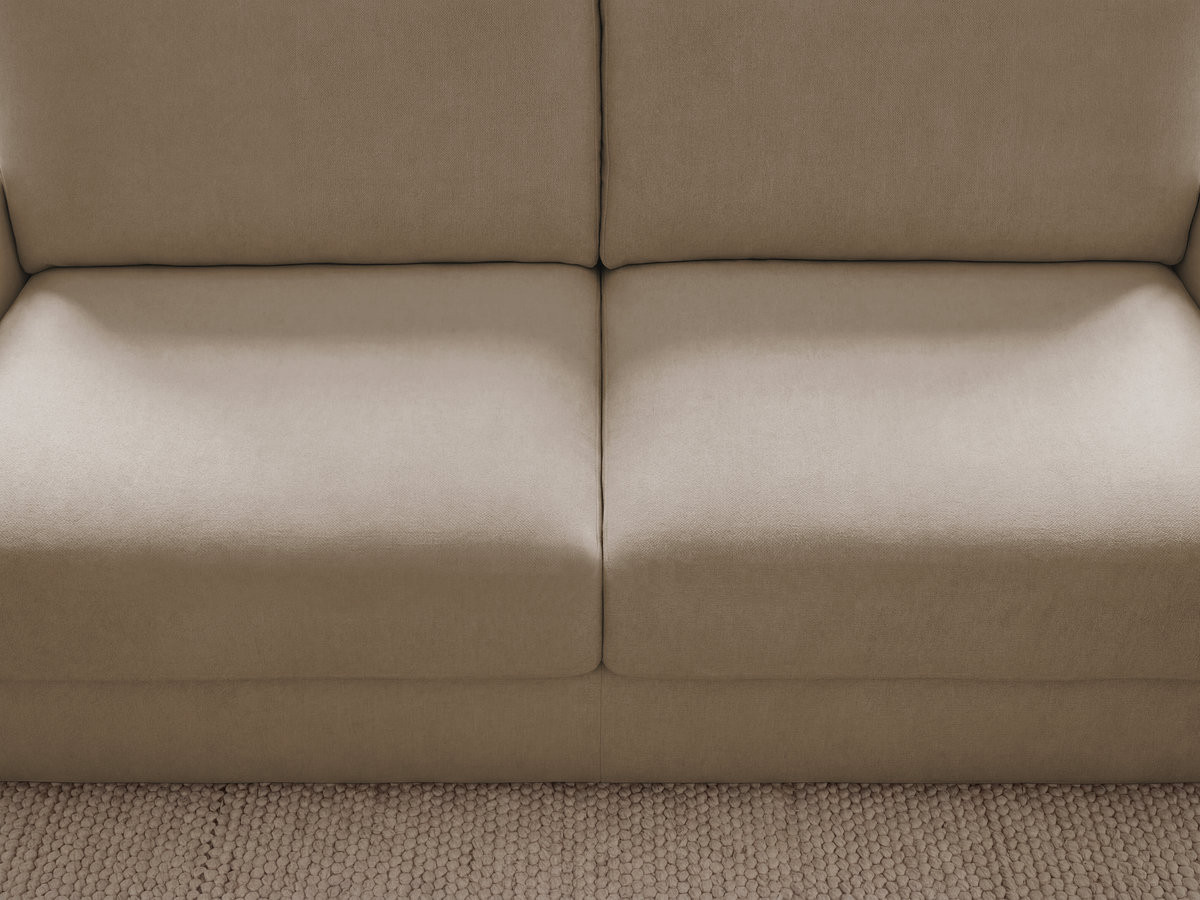 Canapé droit convertible KENAN ouverture express tissu lisse