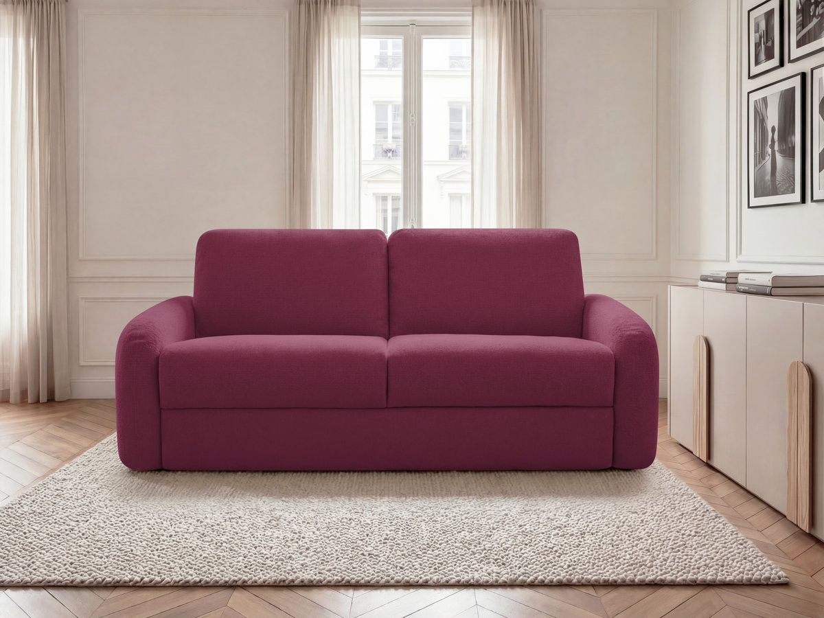 Canapé droit convertible KENAN lisse rouge — vue 5