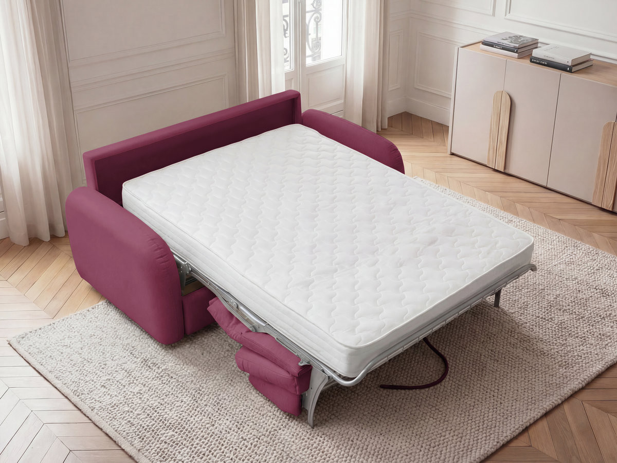 Canapé droit convertible KENAN lisse rouge — vue 6