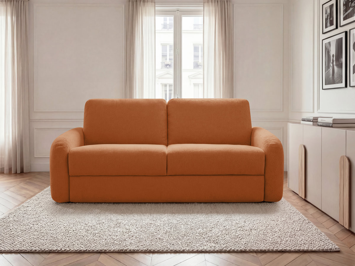 Canapé droit convertible KENAN lisse orange — vue 5