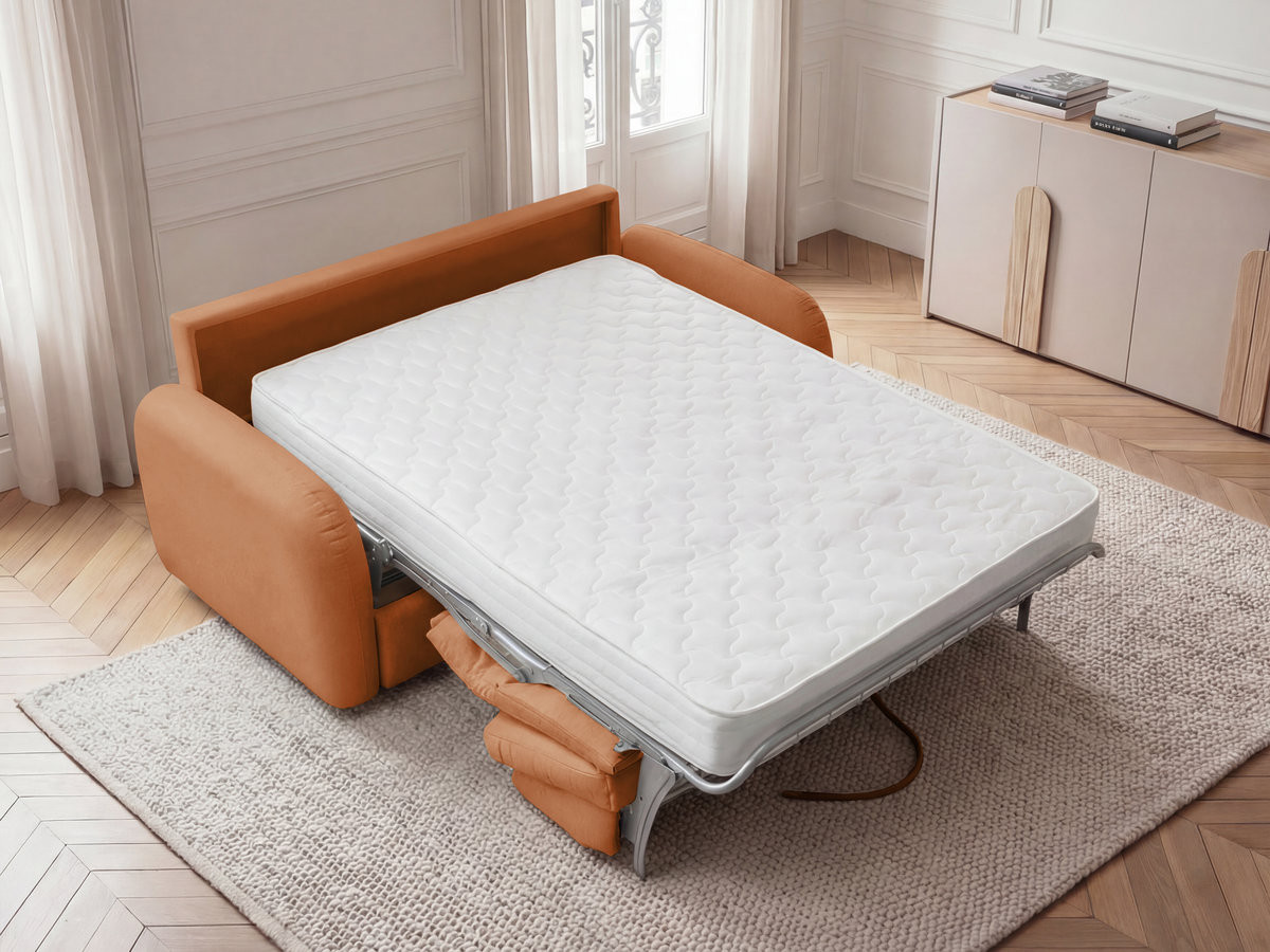 Canapé droit convertible KENAN lisse orange — vue 6