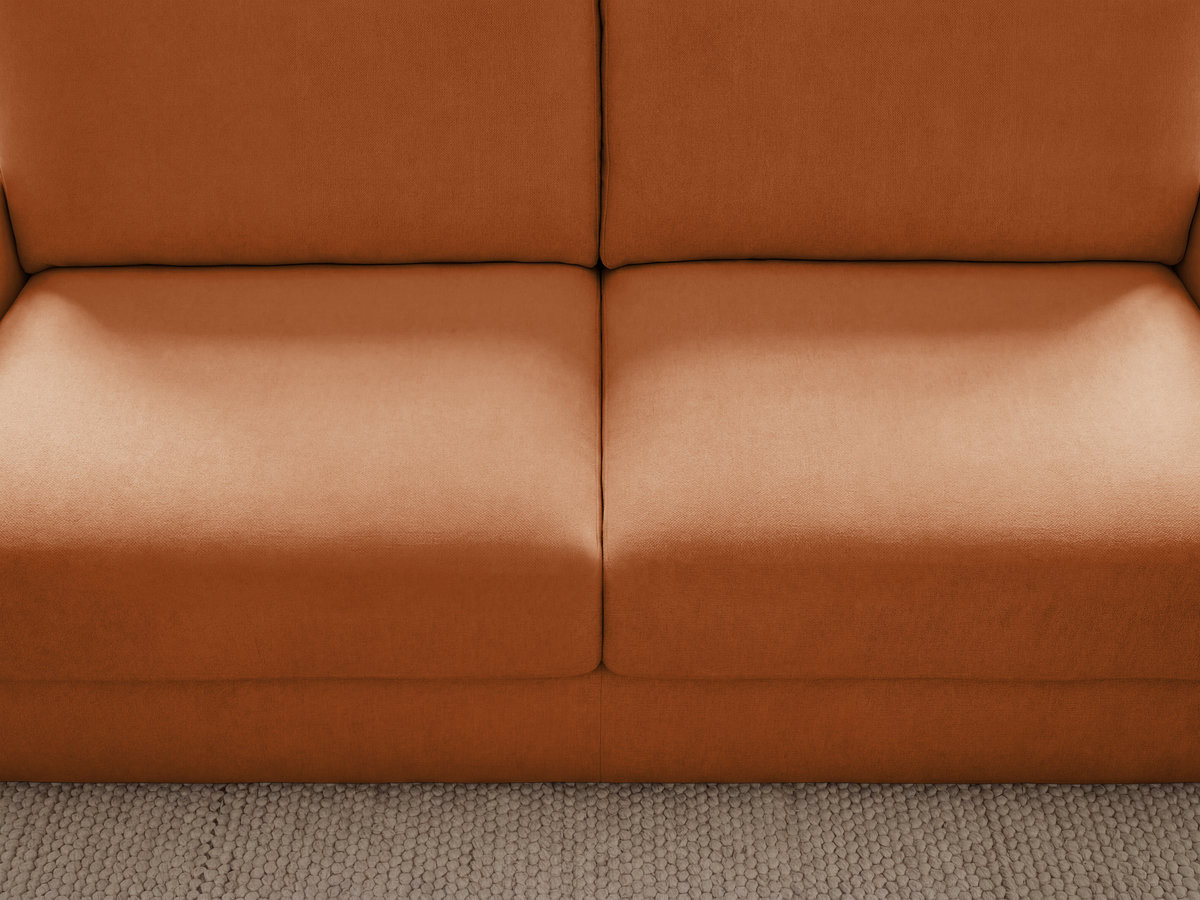 Canapé droit convertible KENAN ouverture express tissu lisse