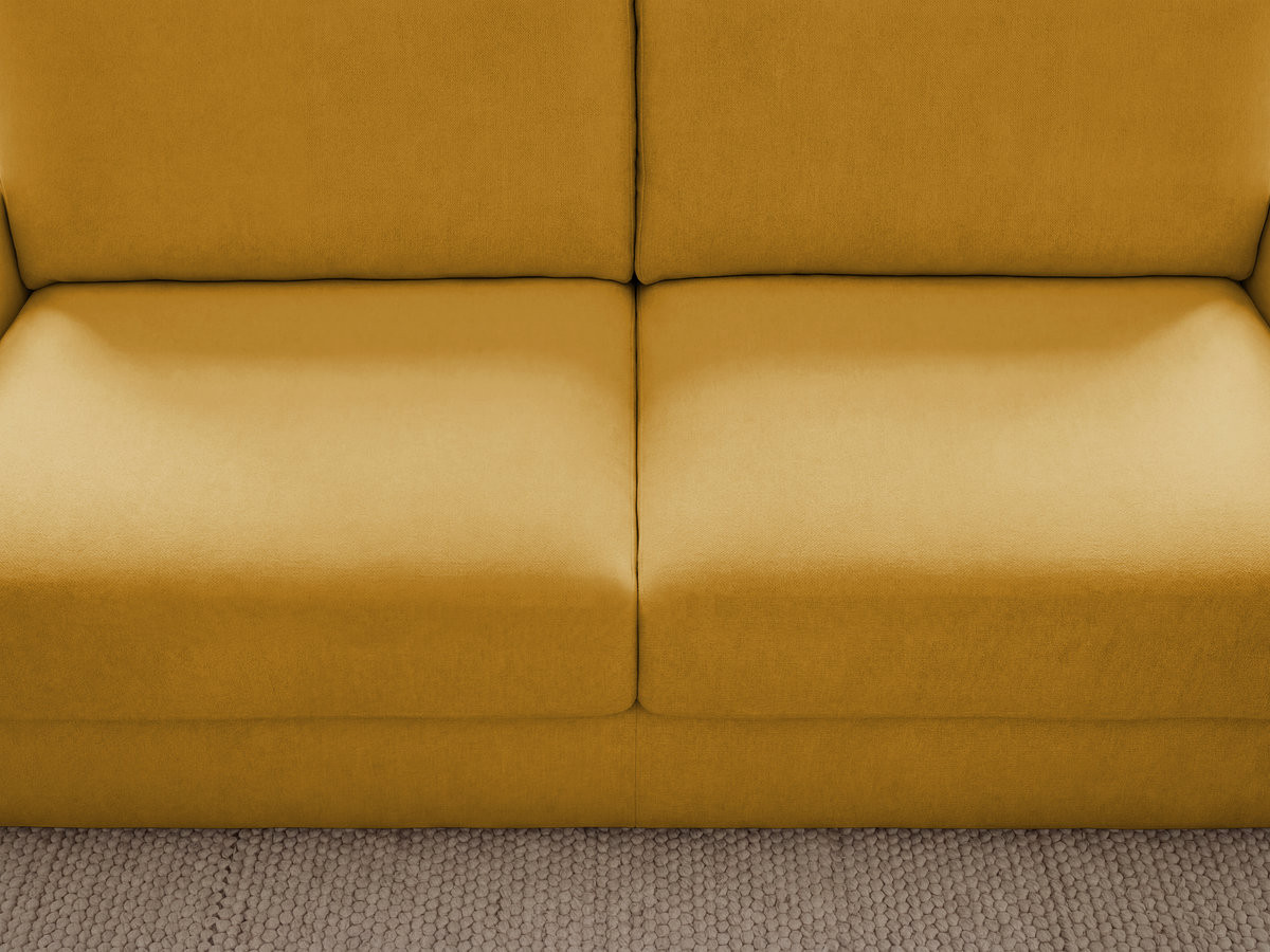 Canapé droit convertible KENAN ouverture express tissu lisse