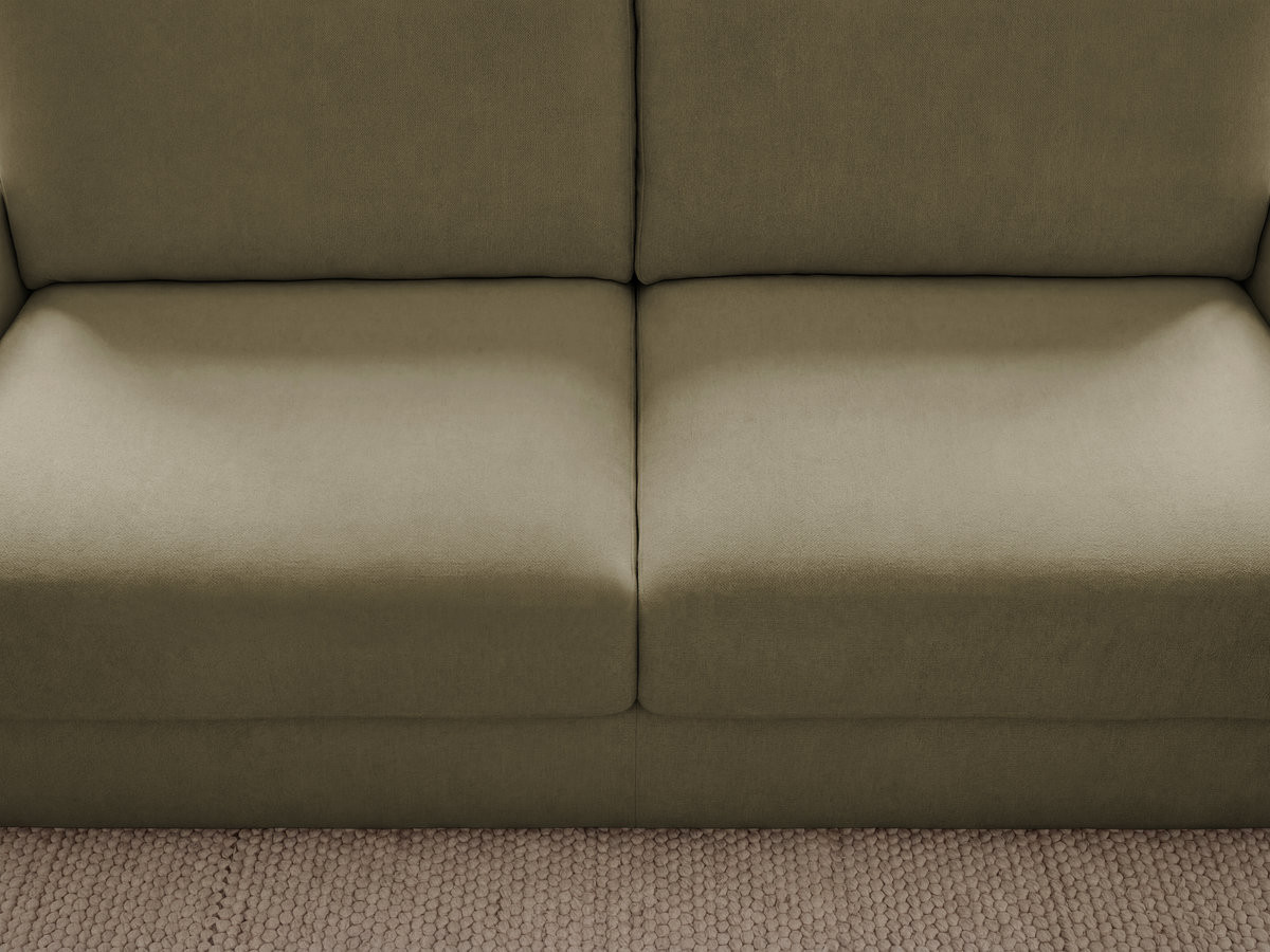 Canapé droit convertible KENAN ouverture express tissu lisse