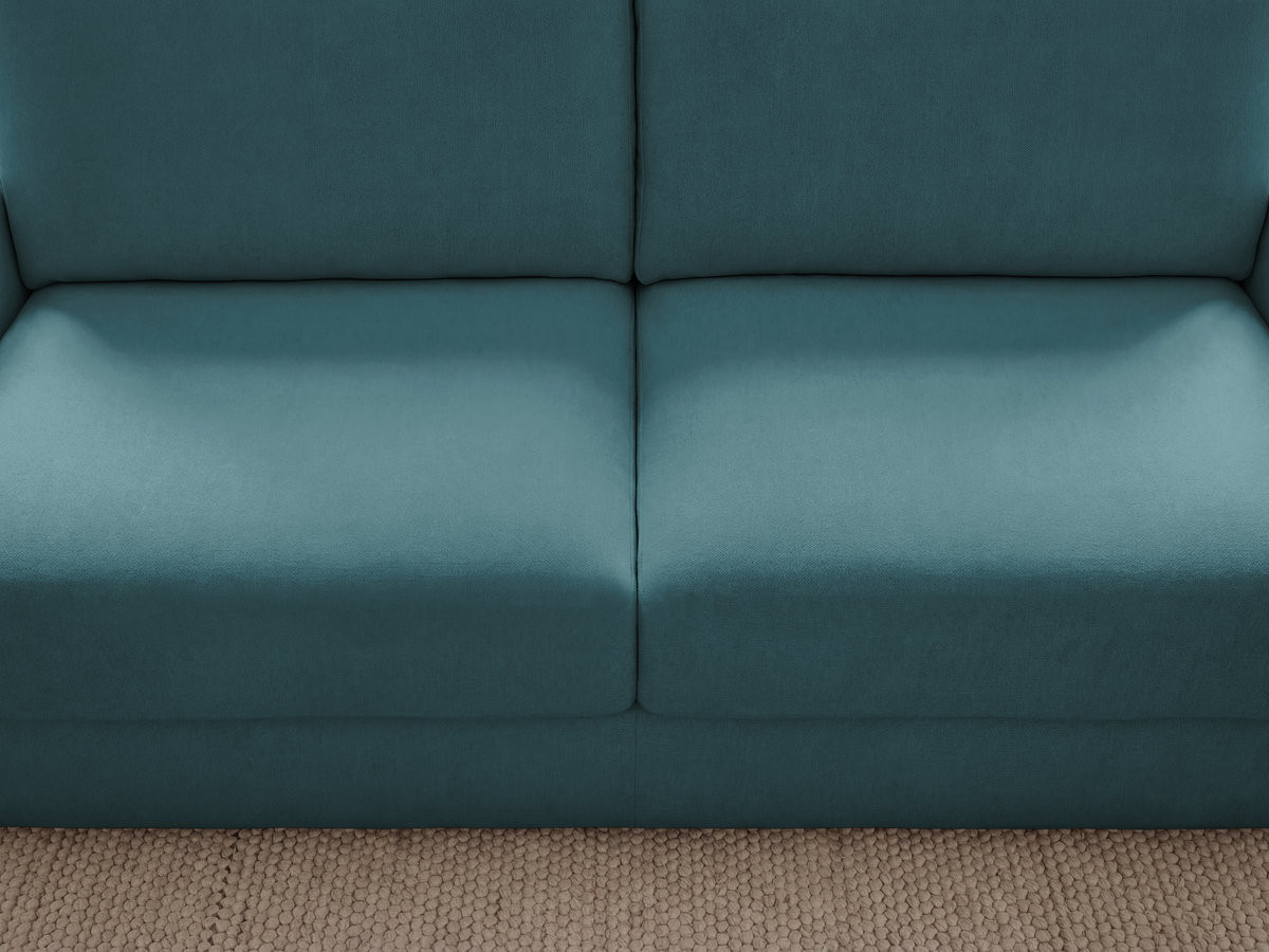 Canapé droit convertible KENAN ouverture express tissu lisse