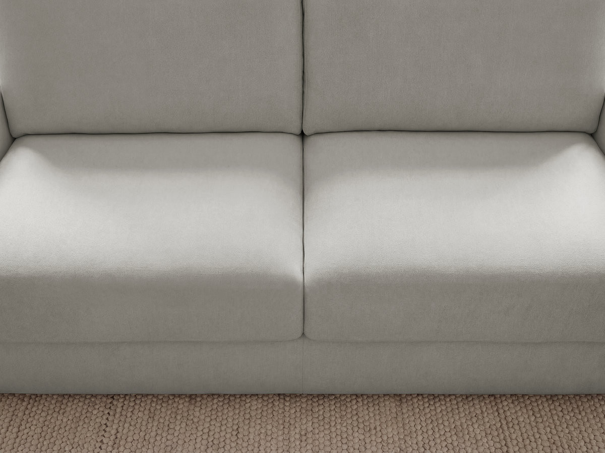 Canapé droit convertible KENAN ouverture express tissu lisse