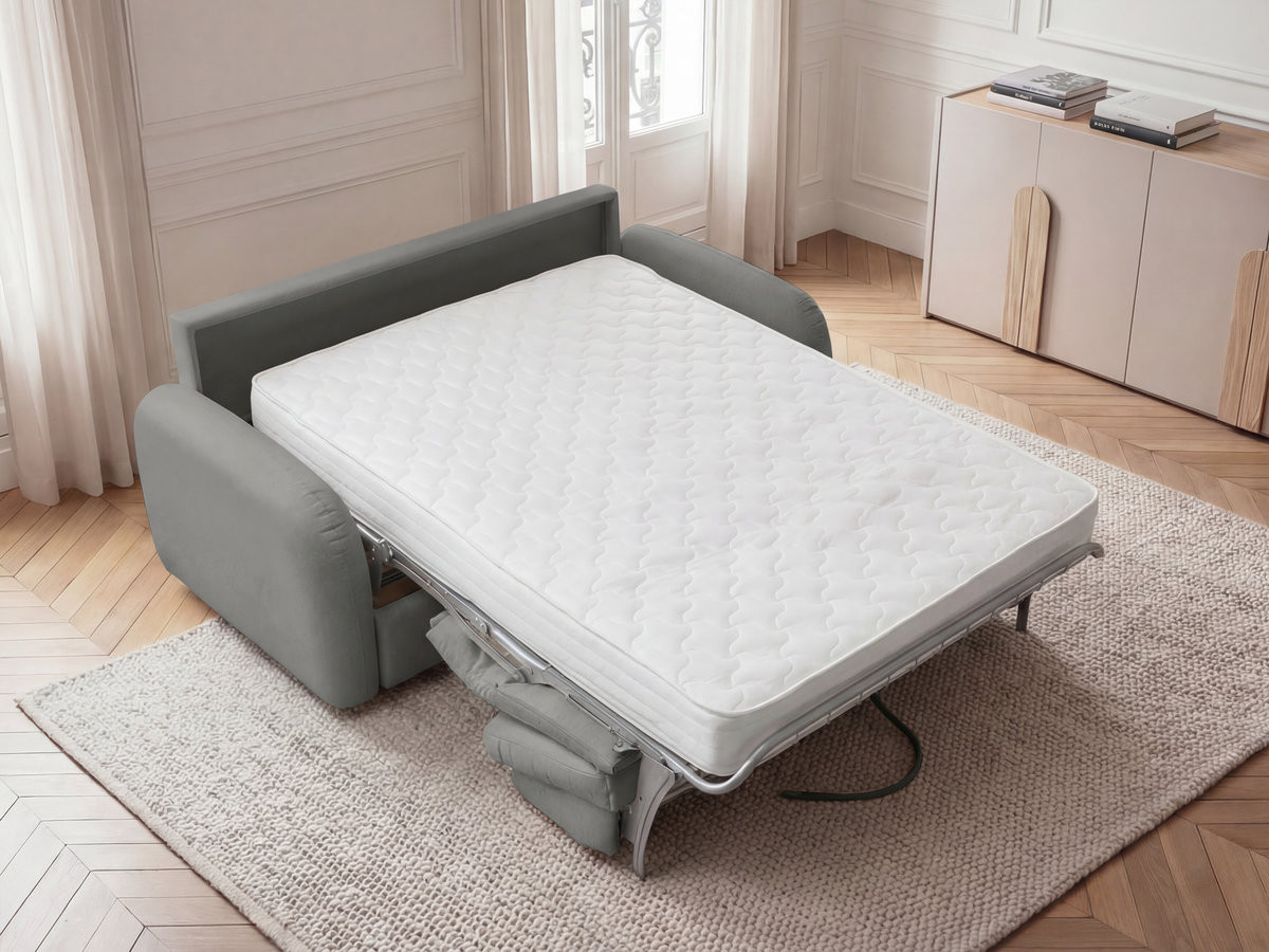 Canapé droit convertible KENAN lisse gris foncé — vue 6