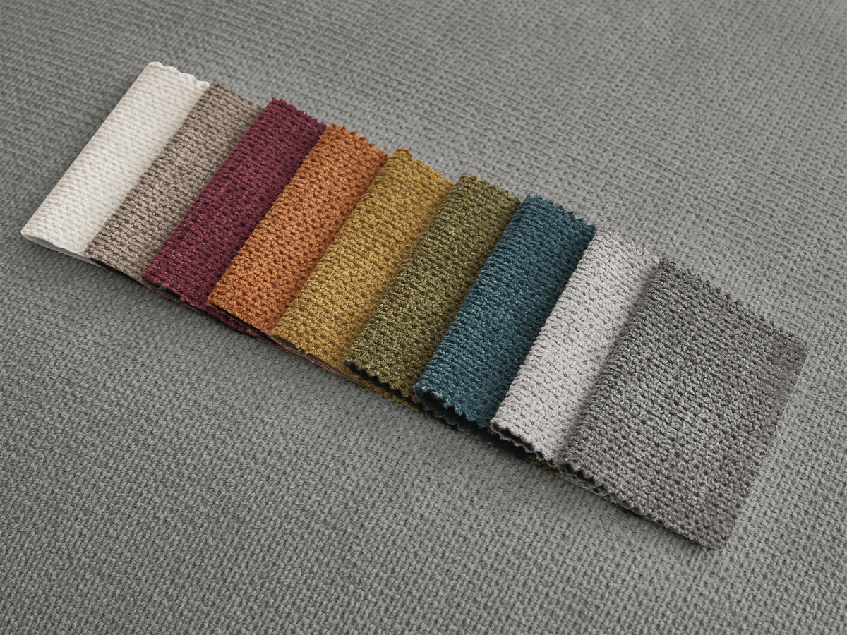 Canapé droit convertible KENAN ouverture express tissu lisse