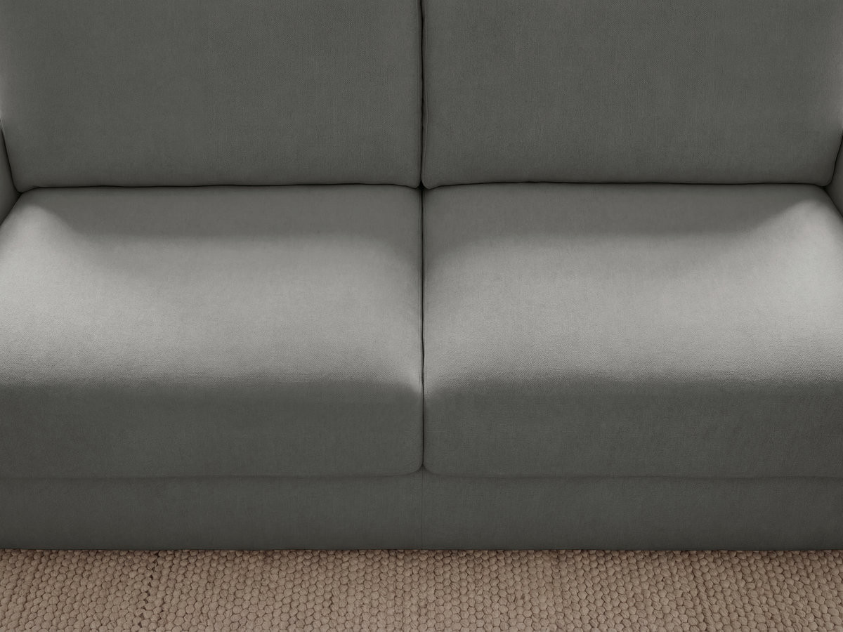 Canapé droit convertible KENAN ouverture express tissu lisse