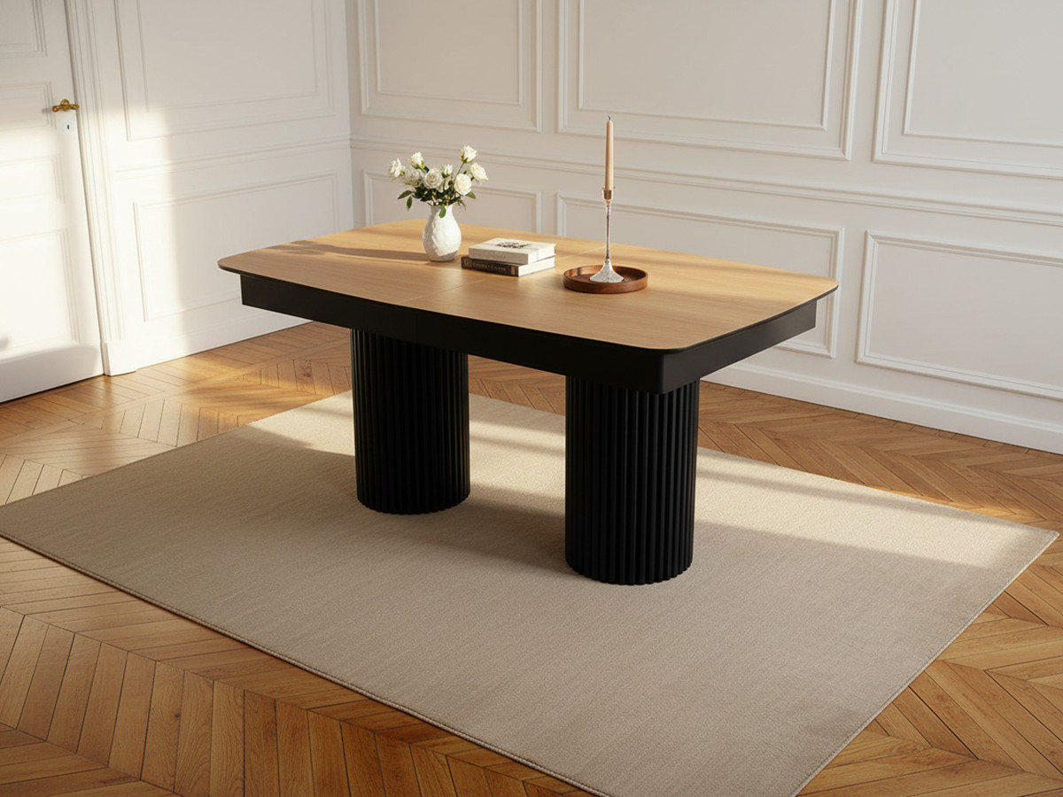 BRAGA uitschuifbare eettafel in massief eikenfineer