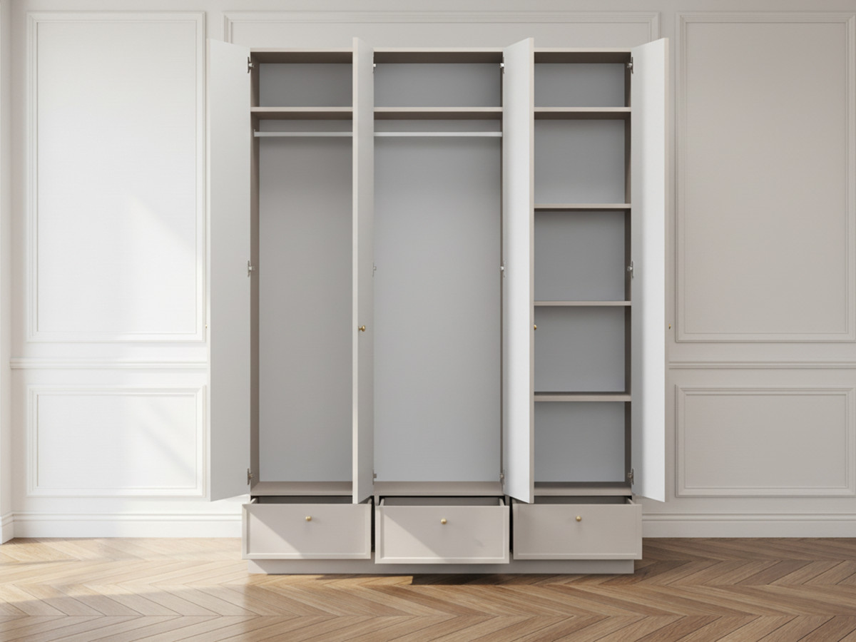 Armoire 3 portes 3 tiroirs 150 cm LORINA — vue 4