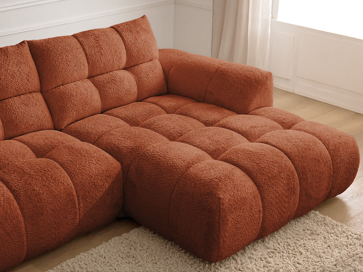 Canapé d'angle JAYA chenille orange — vue 6