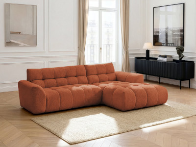 Canapé d'angle fixe JAYA tissu chenille