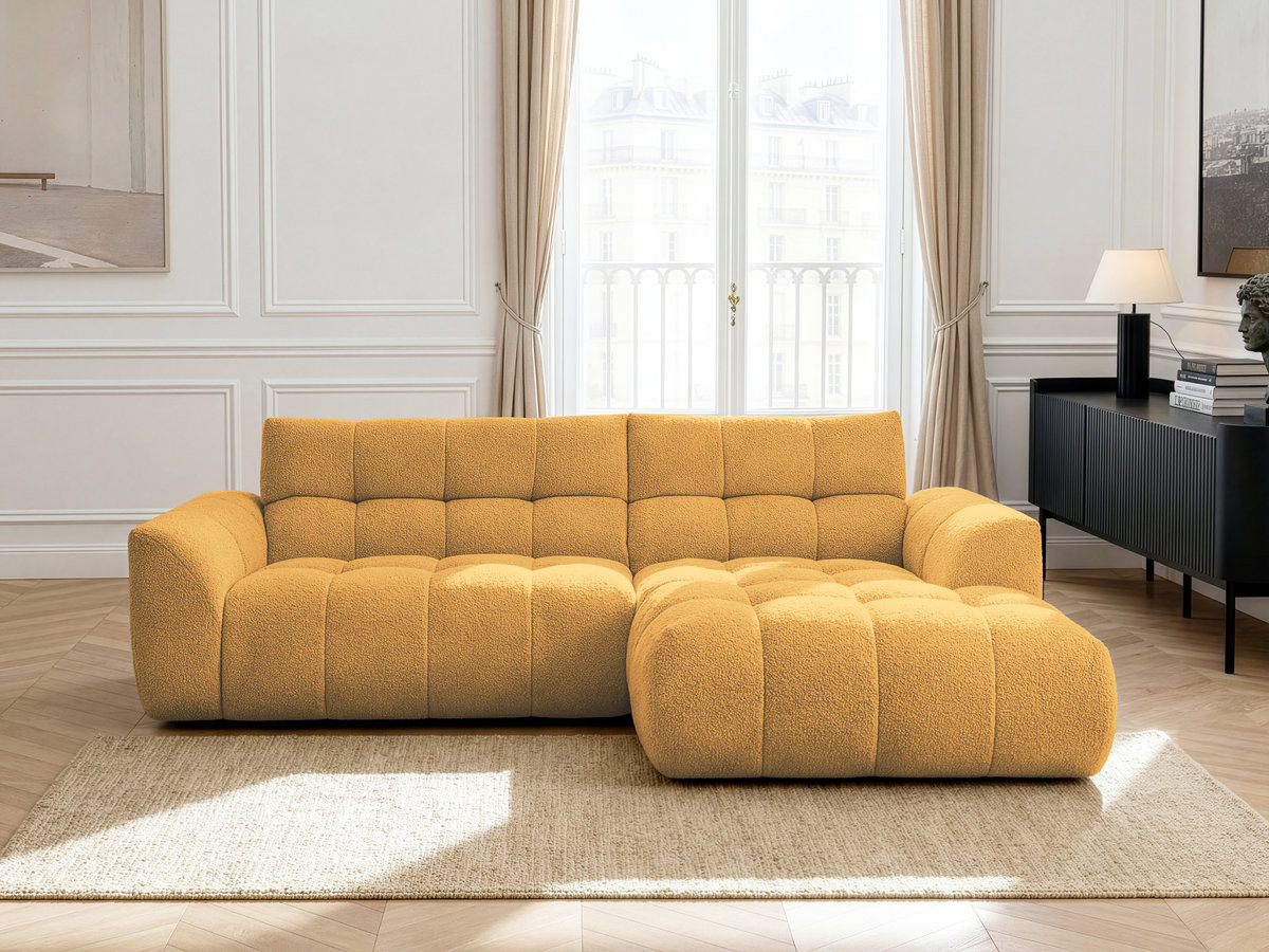 Canapé d'angle JAYA chenille jaune — vue 4
