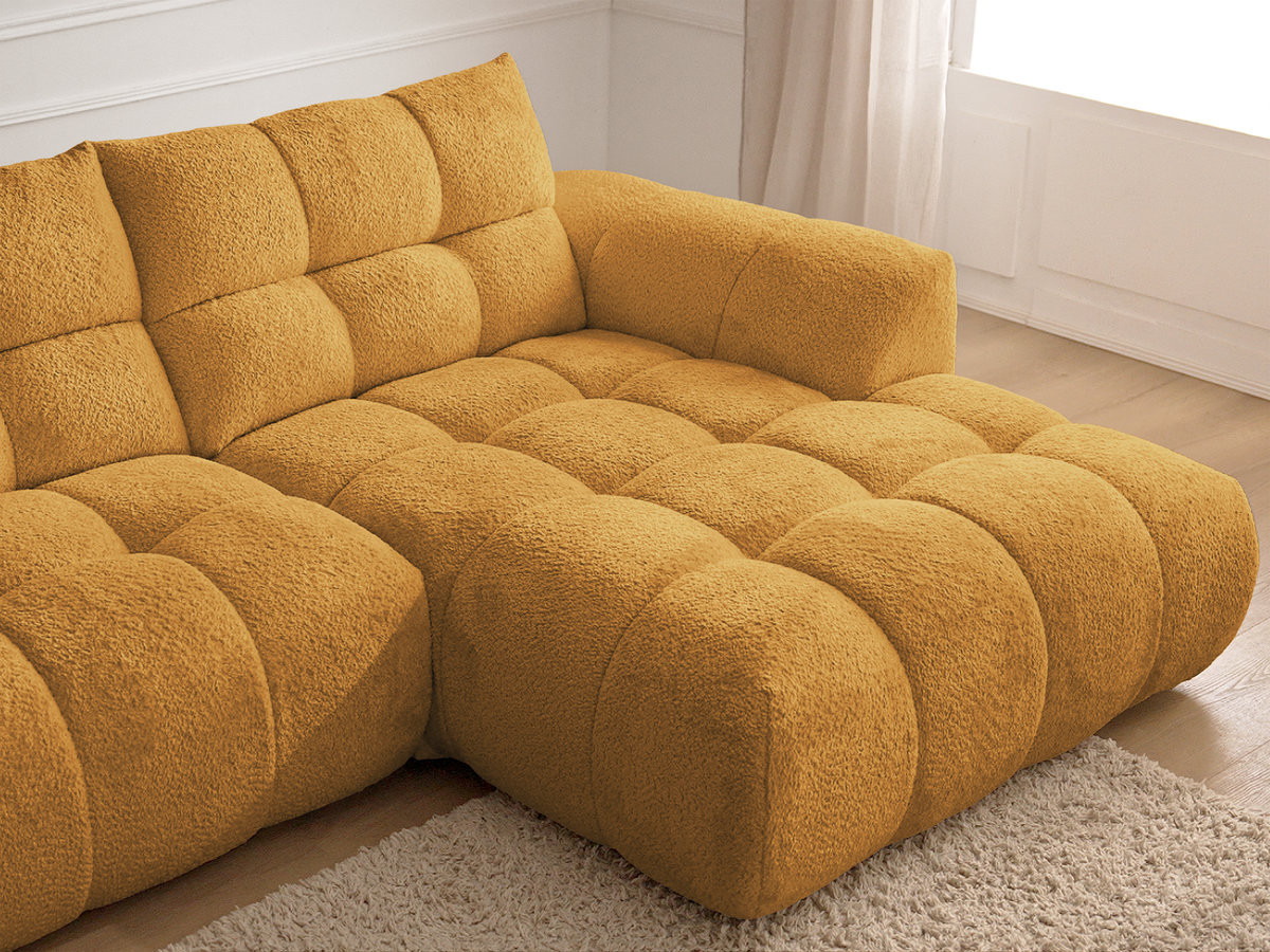 Canapé d'angle JAYA chenille jaune — vue 6