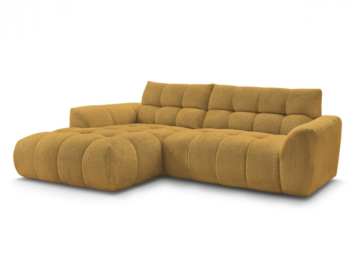 Canapé d'angle fixe JAYA tissu chenille