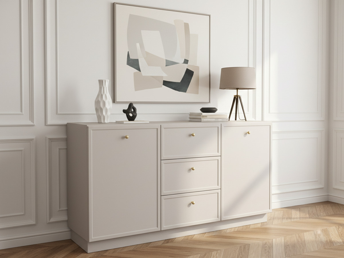 Buffet 2 portes 3 tiroirs 150 cm LORINA — vue 5