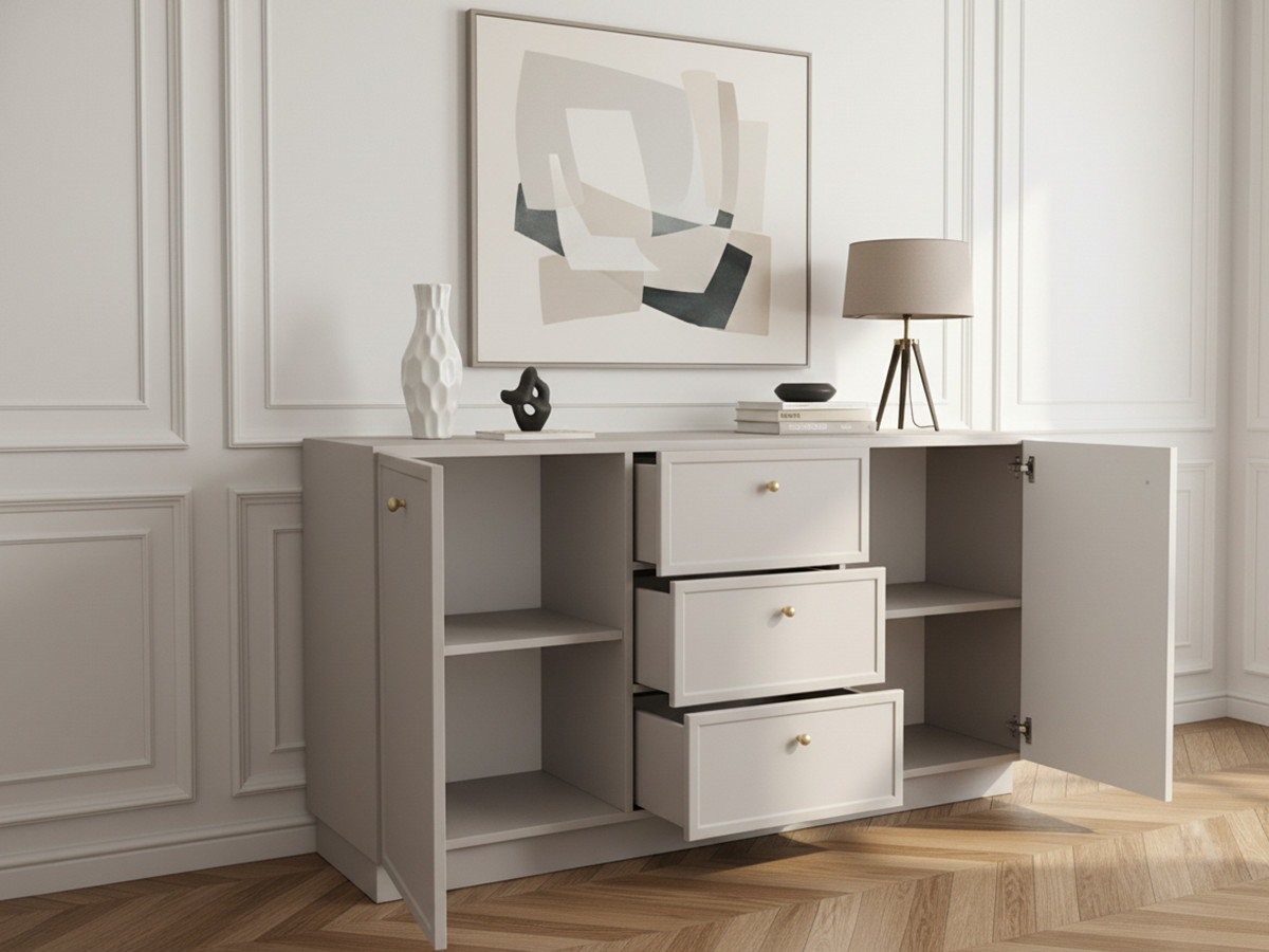 Buffet 2 portes 3 tiroirs 150 cm LORINA — vue 6