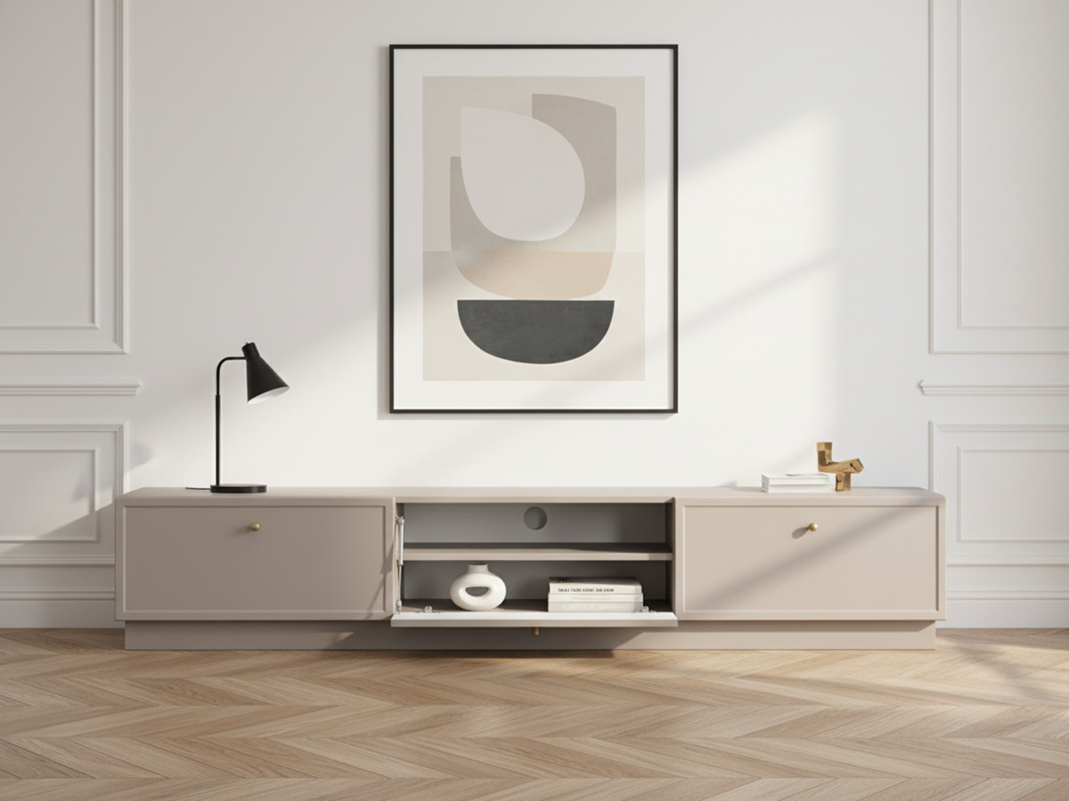 Meuble TV 1 porte 2 tiroirs 200 cm LORINA — vue 6