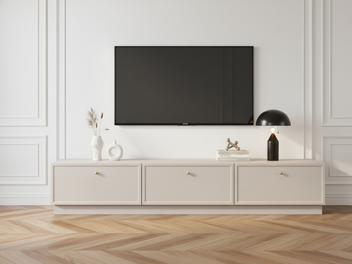 Meuble TV 1 porte 2 tiroirs 200 cm LORINA — vue 4