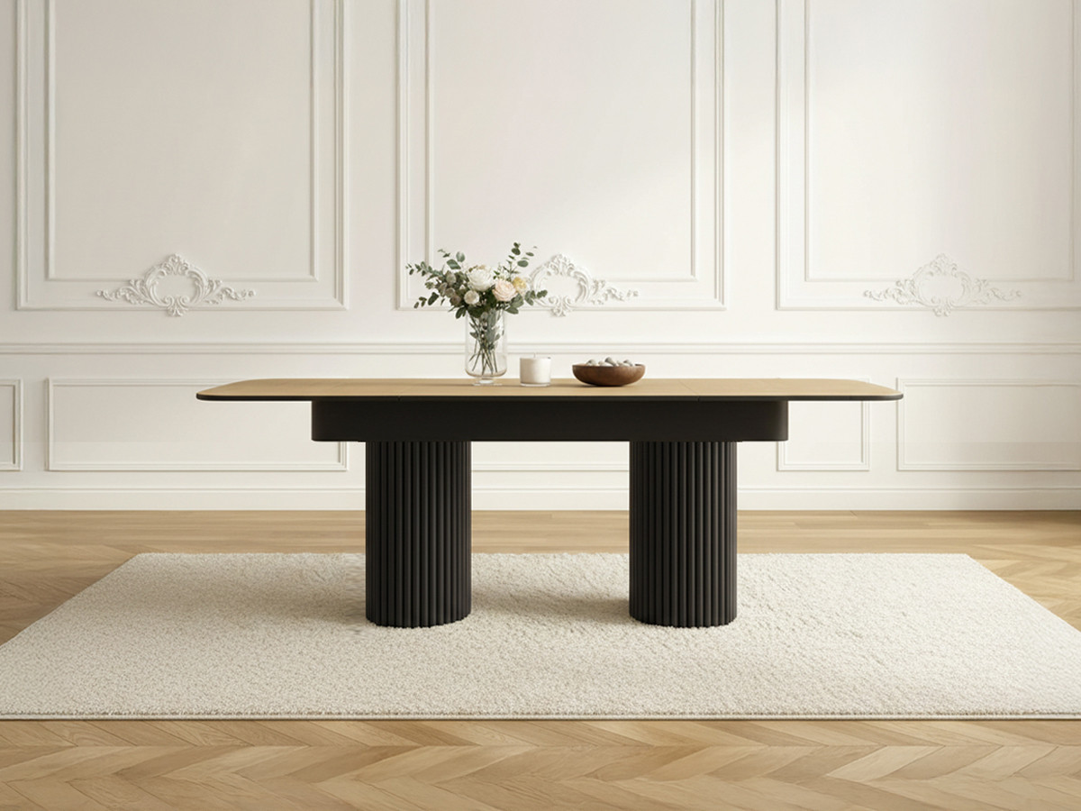 BRAGA uitschuifbare eettafel in massief eikenfineer