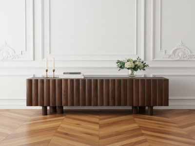 Meuble TV 4 portes 160 cm GABRIEL bois massif de manguier