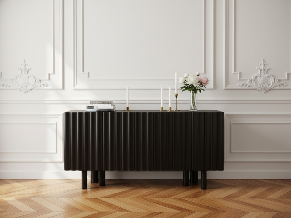 Buffet 4 portes 160 cm GABRIEL bois massif de manguier