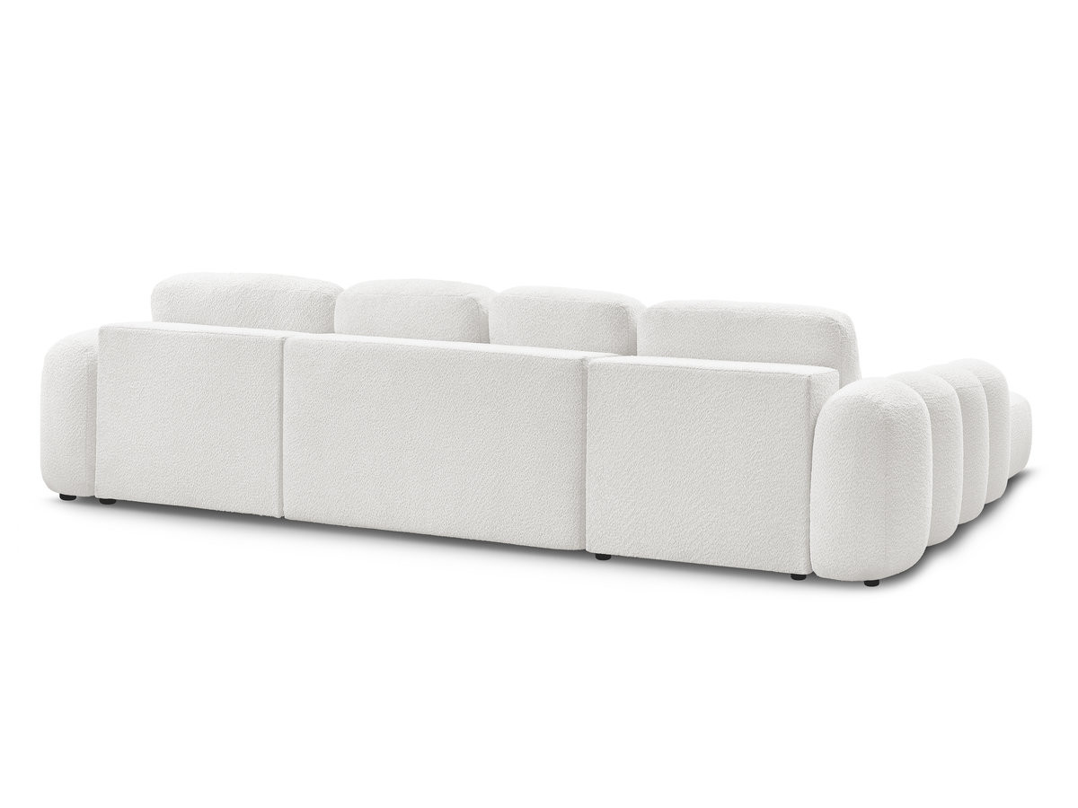 Canapé panoramique convertible coffre MONTAIGNE tissu bouclette