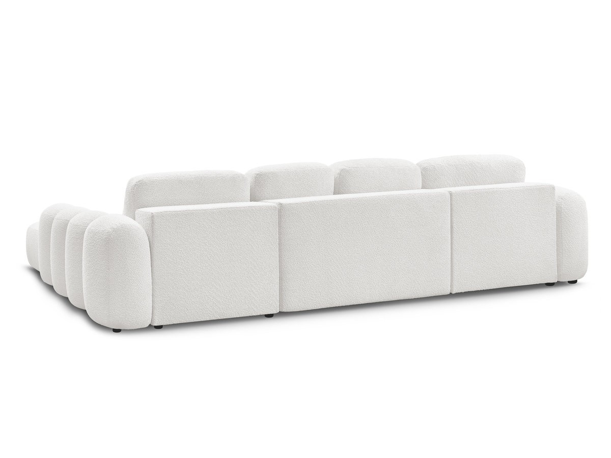 Canapé panoramique convertible coffre MONTAIGNE tissu bouclette