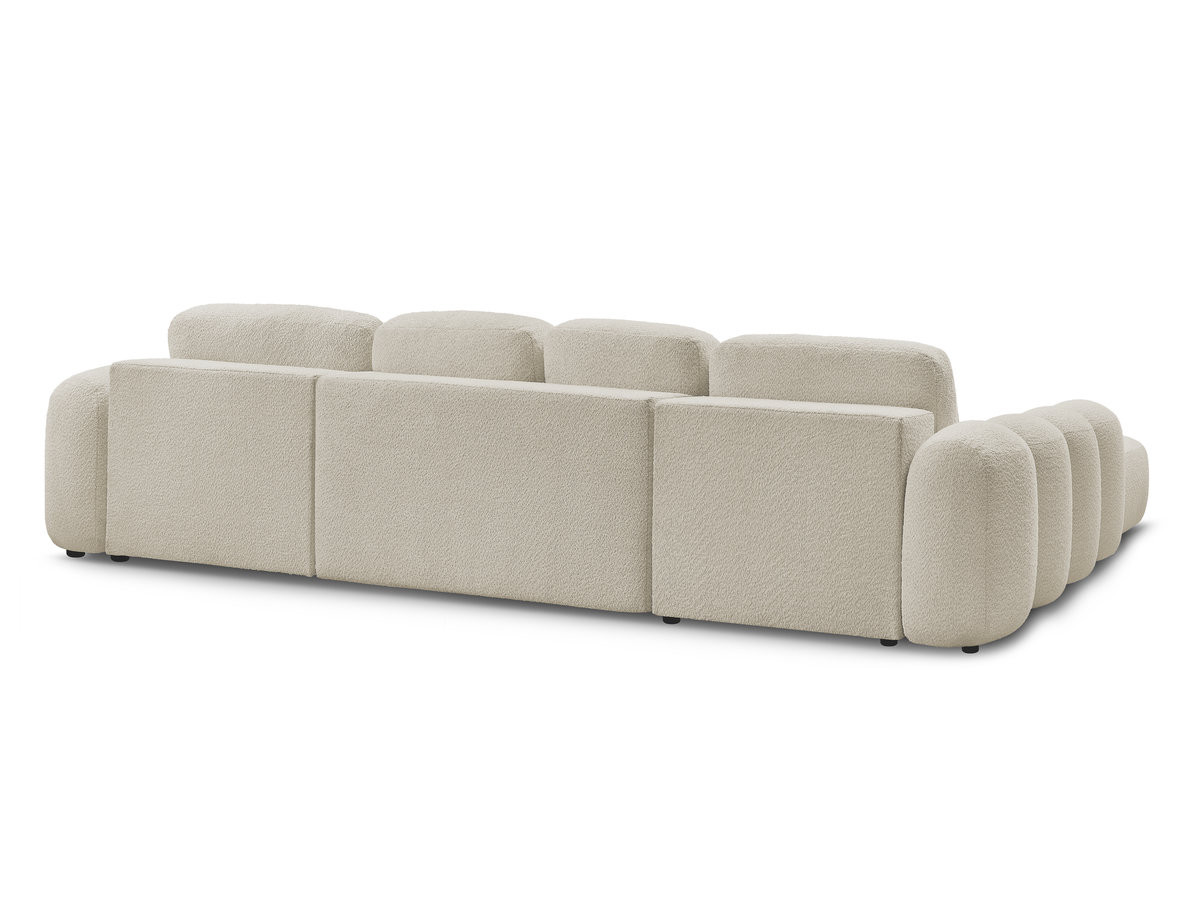 Canapé panoramique convertible coffre MONTAIGNE tissu bouclette