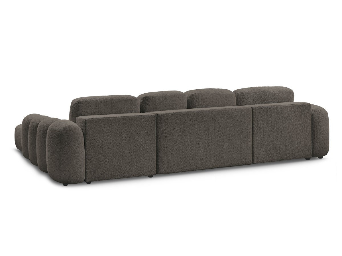 Canapé panoramique convertible coffre MONTAIGNE tissu bouclette