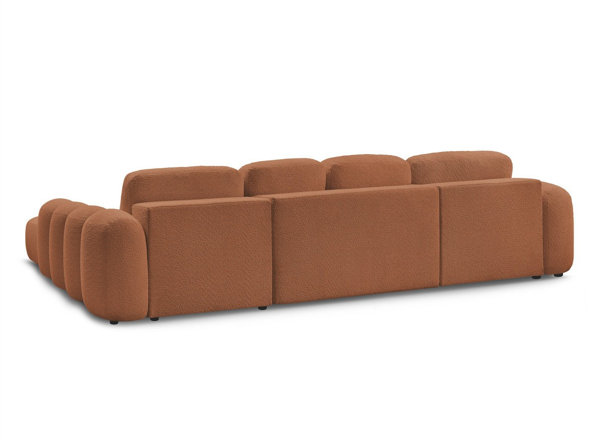 Canapé panoramique convertible coffre MONTAIGNE tissu bouclette