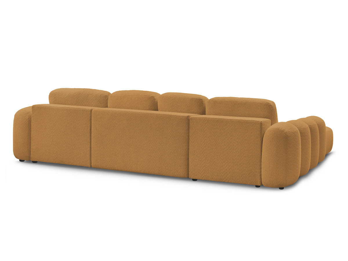 Canapé panoramique convertible coffre MONTAIGNE tissu bouclette