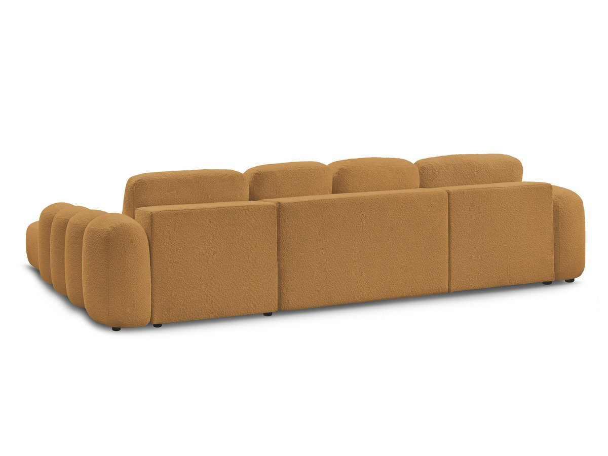 Canapé panoramique convertible coffre MONTAIGNE tissu bouclette