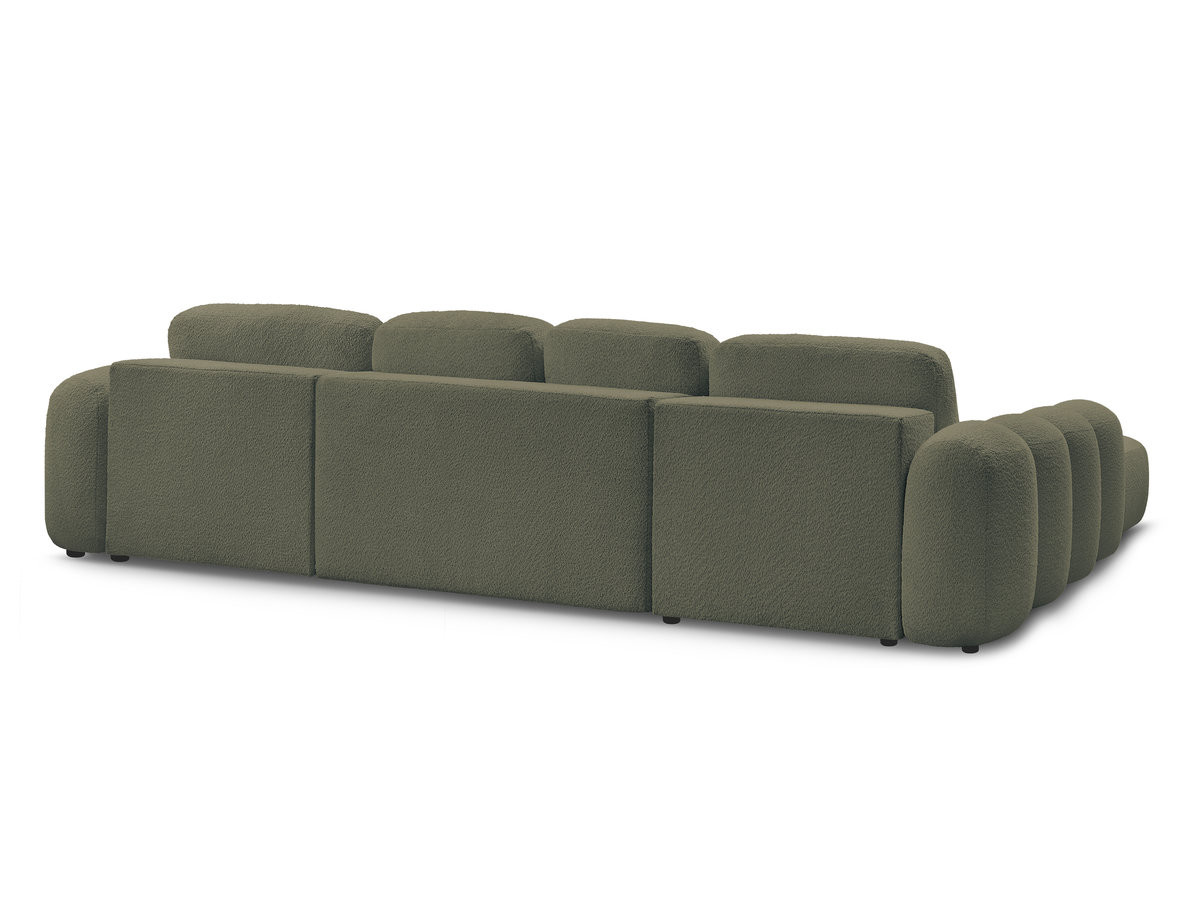 Canapé panoramique convertible coffre MONTAIGNE tissu bouclette