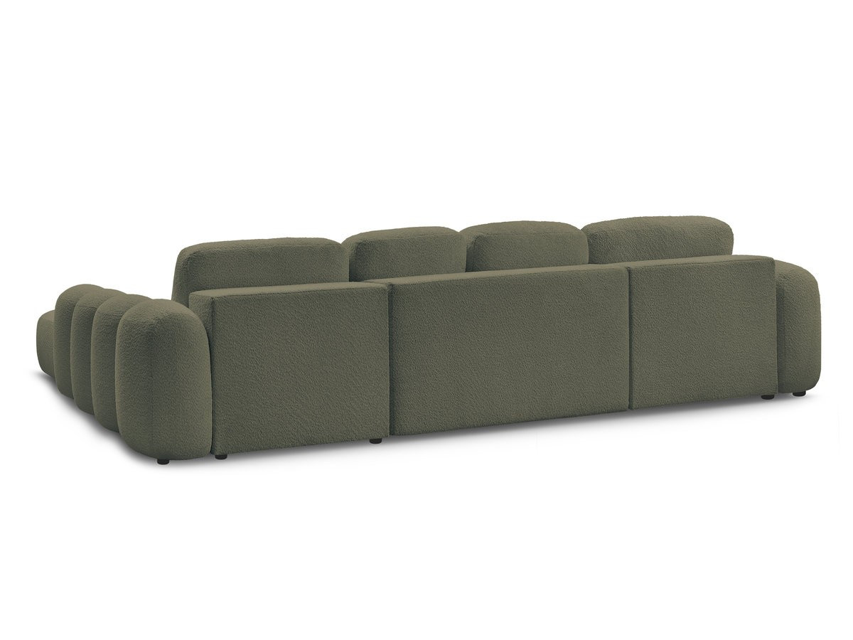 Canapé panoramique convertible coffre MONTAIGNE tissu bouclette