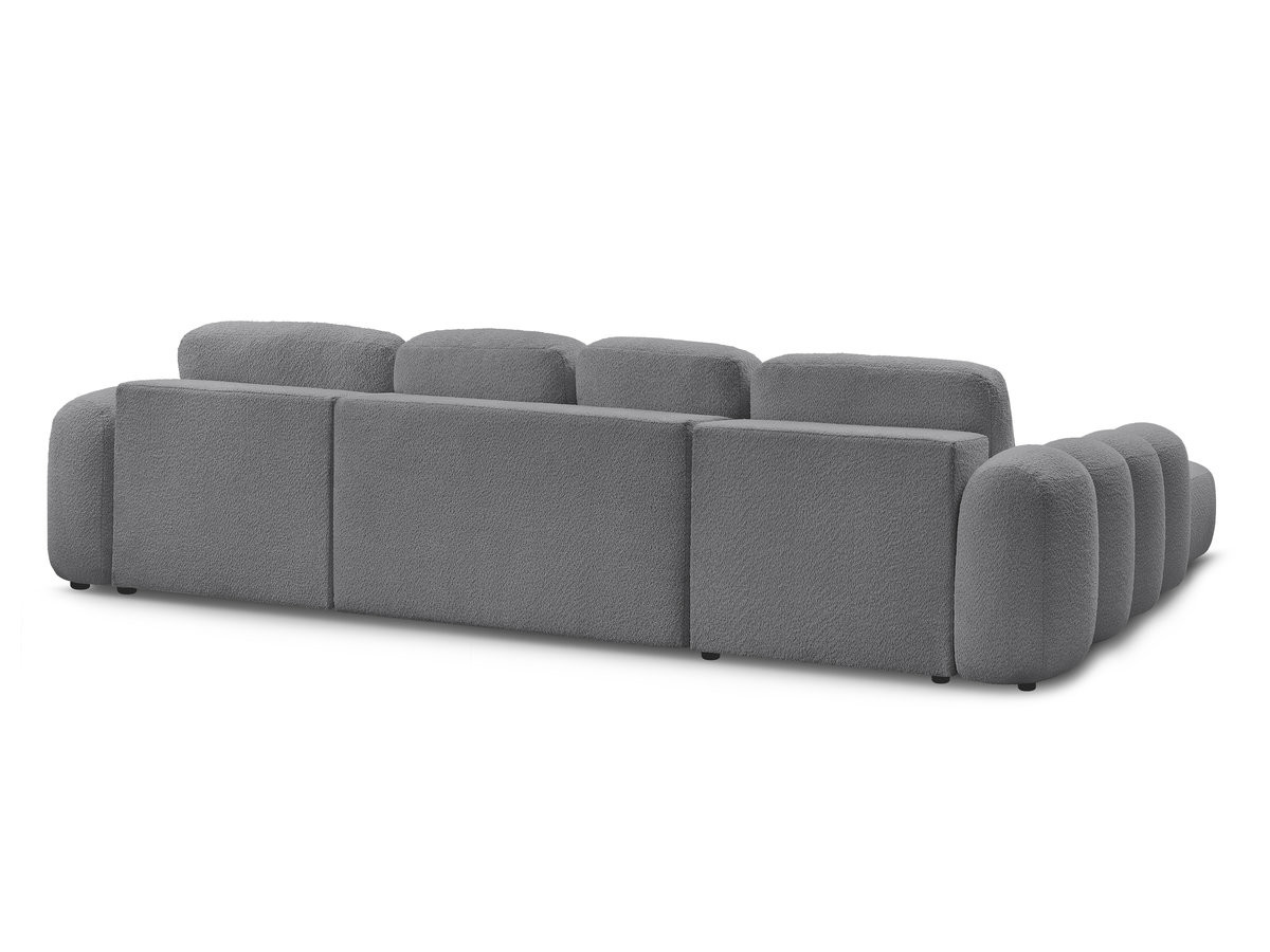 Canapé panoramique convertible coffre MONTAIGNE tissu bouclette