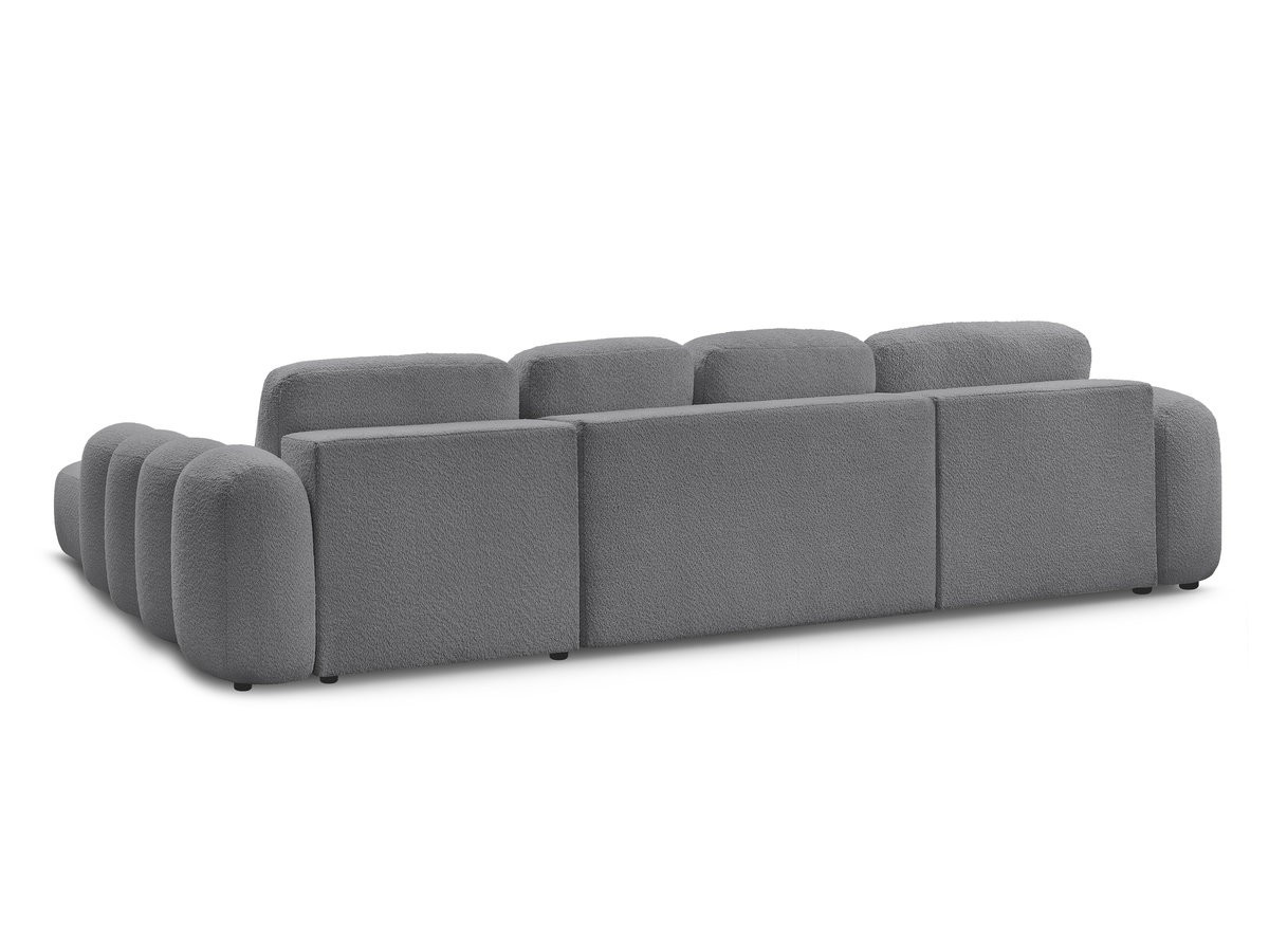 Canapé panoramique convertible coffre MONTAIGNE tissu bouclette