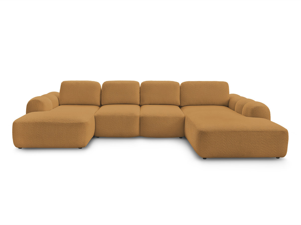 Canapé panoramique convertible coffre MONTAIGNE tissu bouclette