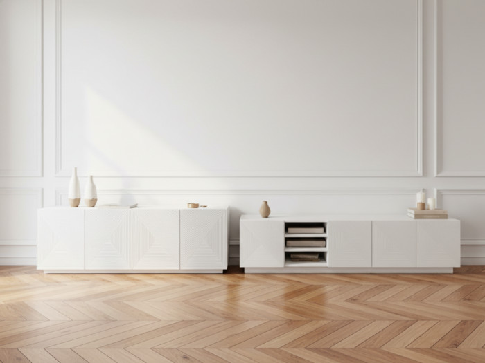 Ensemble ALICE avec Meuble TV avec niche 200 cm + Buffet 4 portes 200 cm