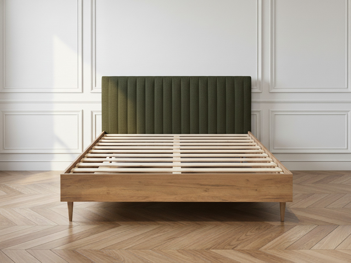 Lit OCEANE avec lattes massives vert — vue 5