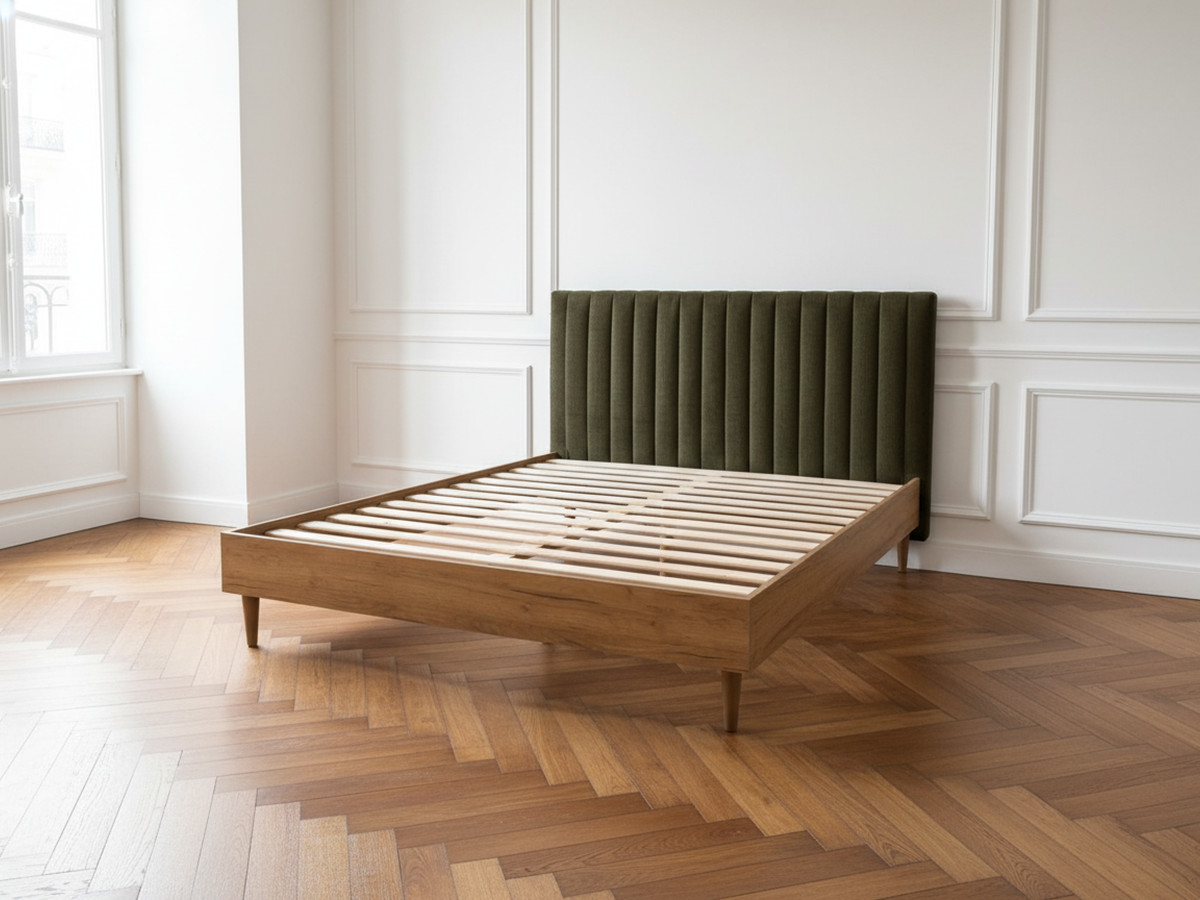 Lit OCEANE avec lattes massives vert — vue 6