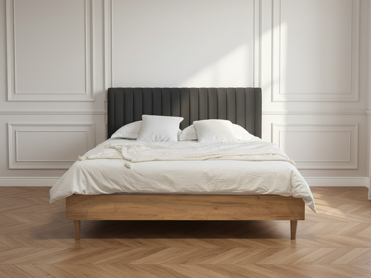 OCEANE VELOURS bed met massieve lattenbodem