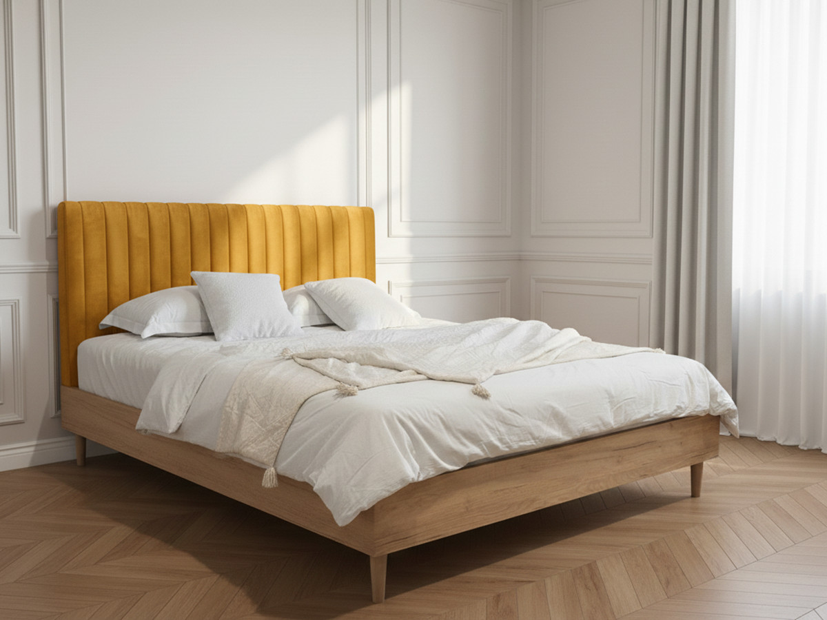 OCEANE VELOURS bed met massieve lattenbodem
