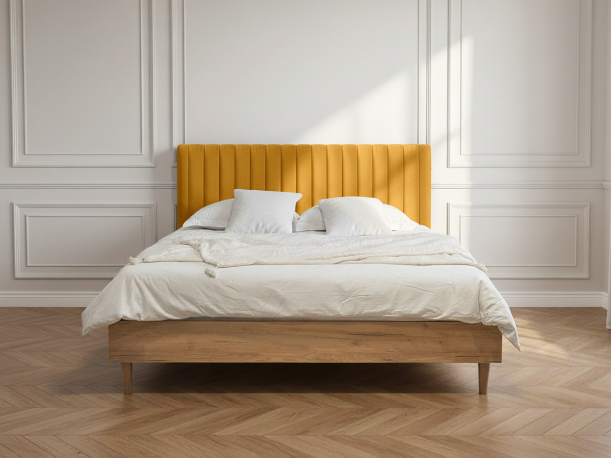 OCEANE VELOURS bed met massieve lattenbodem